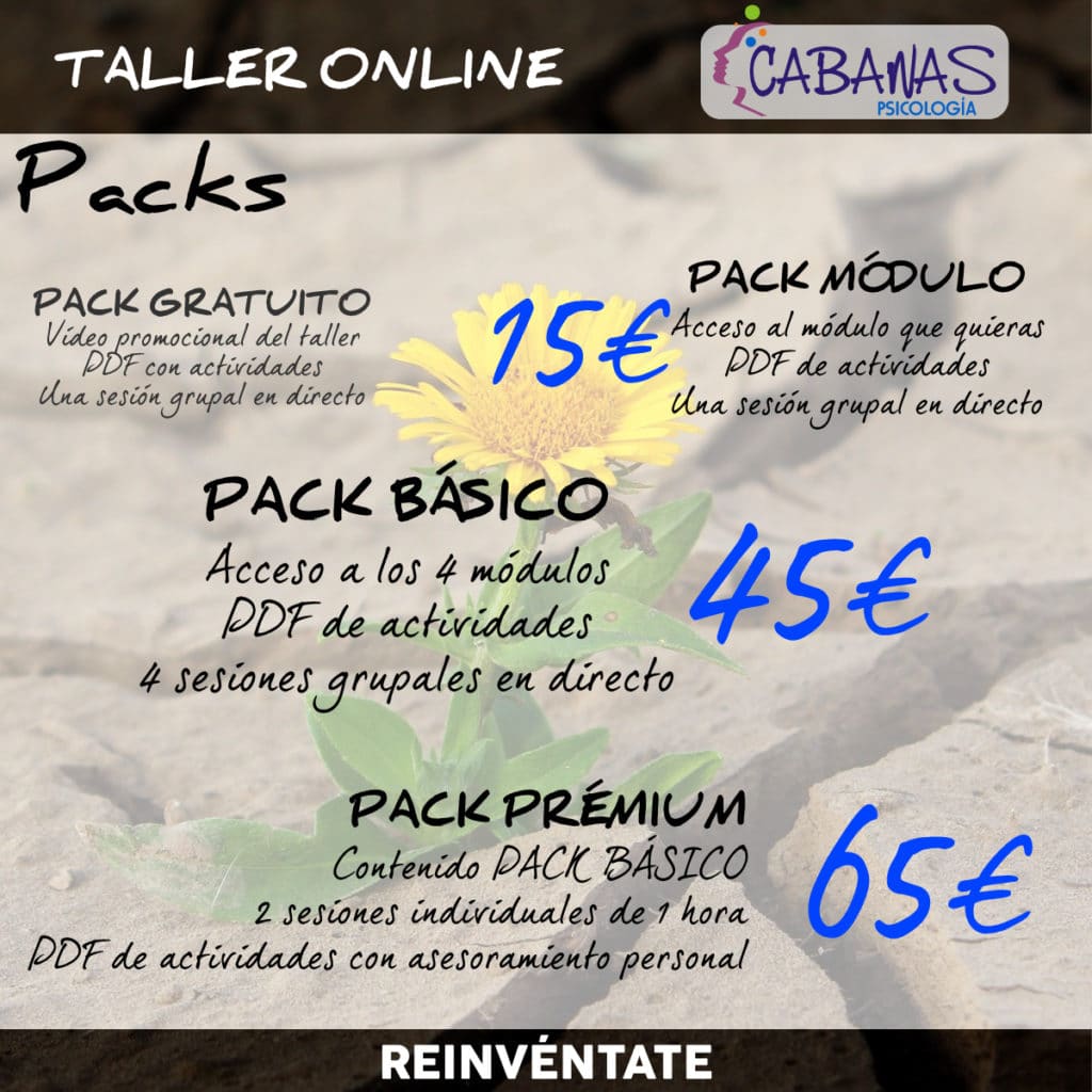 Taller online "Reinvéntate" precios